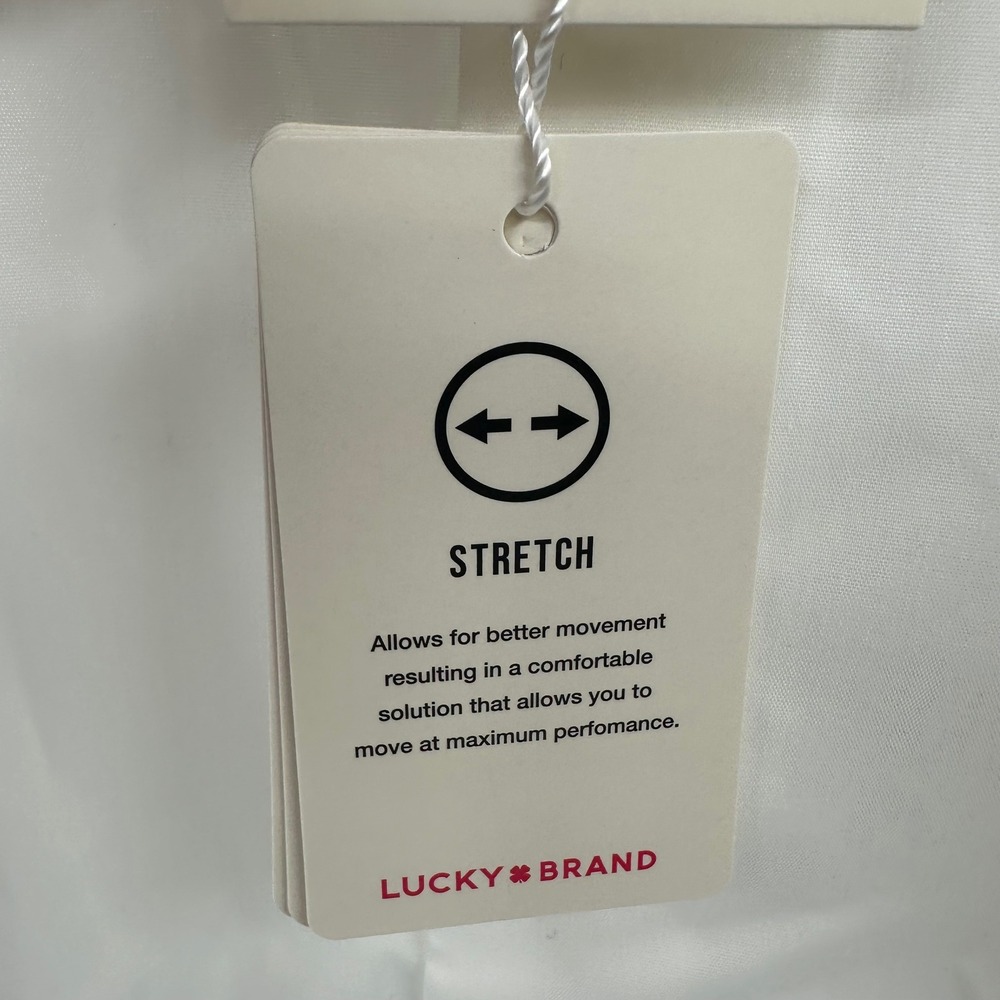 Lucky Brand Mens Slim Fit Stretch Dress Shirt White Men's Small 14-14.5 NWT New - Picture 8 of 15
